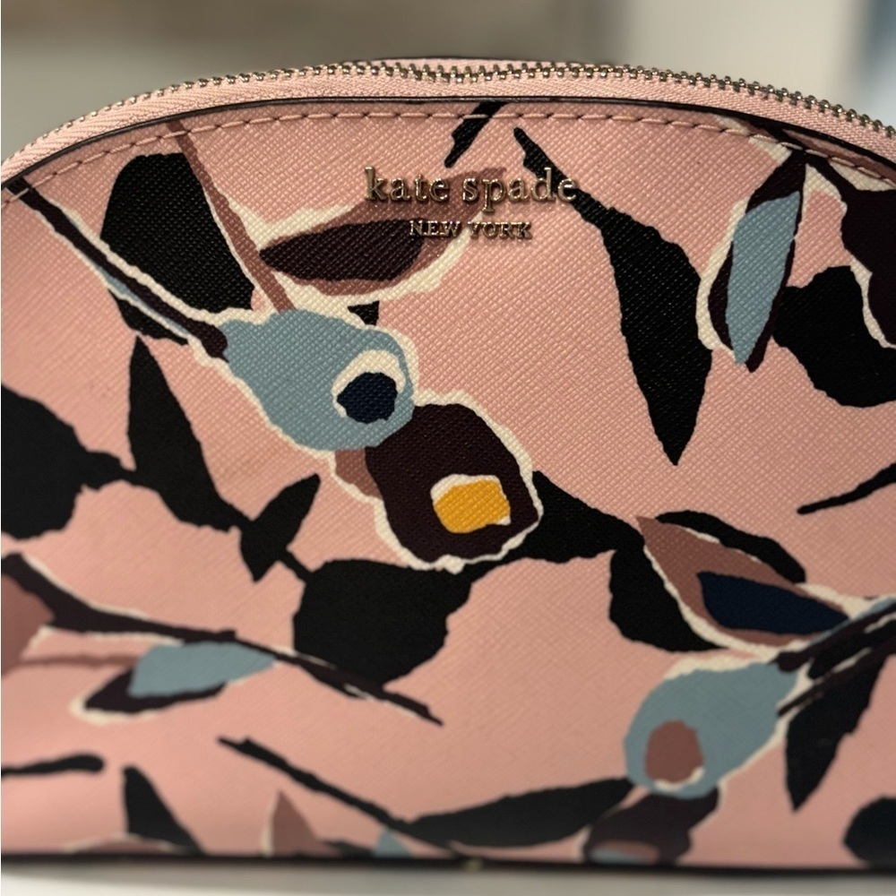 Kate Spade Paper Rose Pink Medium Dome Cosmetic Bag - Picture 2 of 3